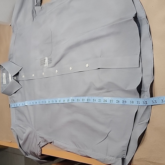 Pierre Cardin, Size 16 - 34/35 Gray Button Down Dress Shirt, NEW - Picture 8 of 11